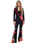 Elinor Crepe Black Floral 2 piece suit