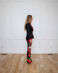 Elinor Crepe Black Floral 2 piece suit
