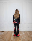Elinor Crepe Black Floral 2 piece suit