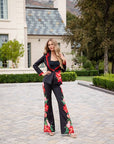 Elinor Crepe Black Floral 2 piece suit