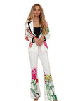 Emma White Floral Two Piece Suit