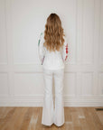 Emma White Floral Two Piece Suit