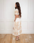 Cleo White Embroidered Two-Piece Maxi Set