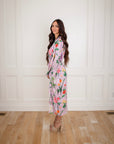 Aidan Exclusive Floral Satin Robe