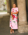 Destiny Pink Floral Midi Dress