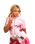 Destiny Pink Floral Midi Dress