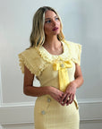 Dorrit Buttercream Tweed Midi Dress
