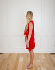 Elizabeth Red two piece knit skirt set