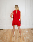 Elizabeth Red two piece knit skirt set