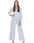 Claire Blue Geometric Jumpsuit