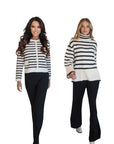 Danielle Black and White Cardigan with Gold Buttons