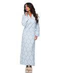 Cathleen Blue Geometric Maxi Shirt Dress