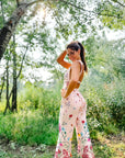 Crista Pink floral Swim suit cover up pant