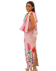 Delilah Pink One Shoulder Floral Maxi Gown