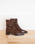 Ella Brown Suede and Patent short boot
