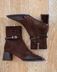 Ella Brown Suede and Patent short boot