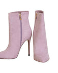 Emily Pink suede low stiletto boot