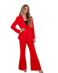 Evelyn Crepe Red two piece pant suit