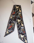 Midnight Bloom Silk Scarf