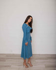 Daisy Blue Polka dot Midi Dress