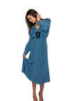 Daisy Blue Polka dot Midi Dress