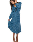 Daisy Blue Polka Dot Midi Dress