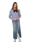 Danette Vintage Midi- Length Denim skirt