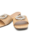 Eden Grass Sandal with Rhinestone buckle