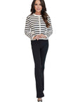 Danielle Black and White Cardigan with Gold Buttons