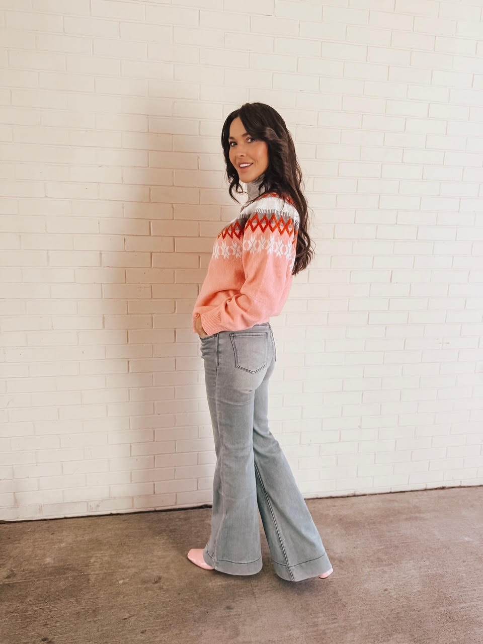 Dawn Light acid wash stretch flared denim