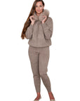 Darla fur trimmed hooded lounge suit