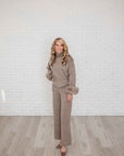 Deandra loungewear with fur trimmed sleeve