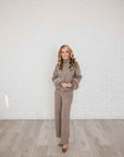 Deandra loungewear with fur trimmed sleeve