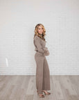 Deandra loungewear with fur trimmed sleeve