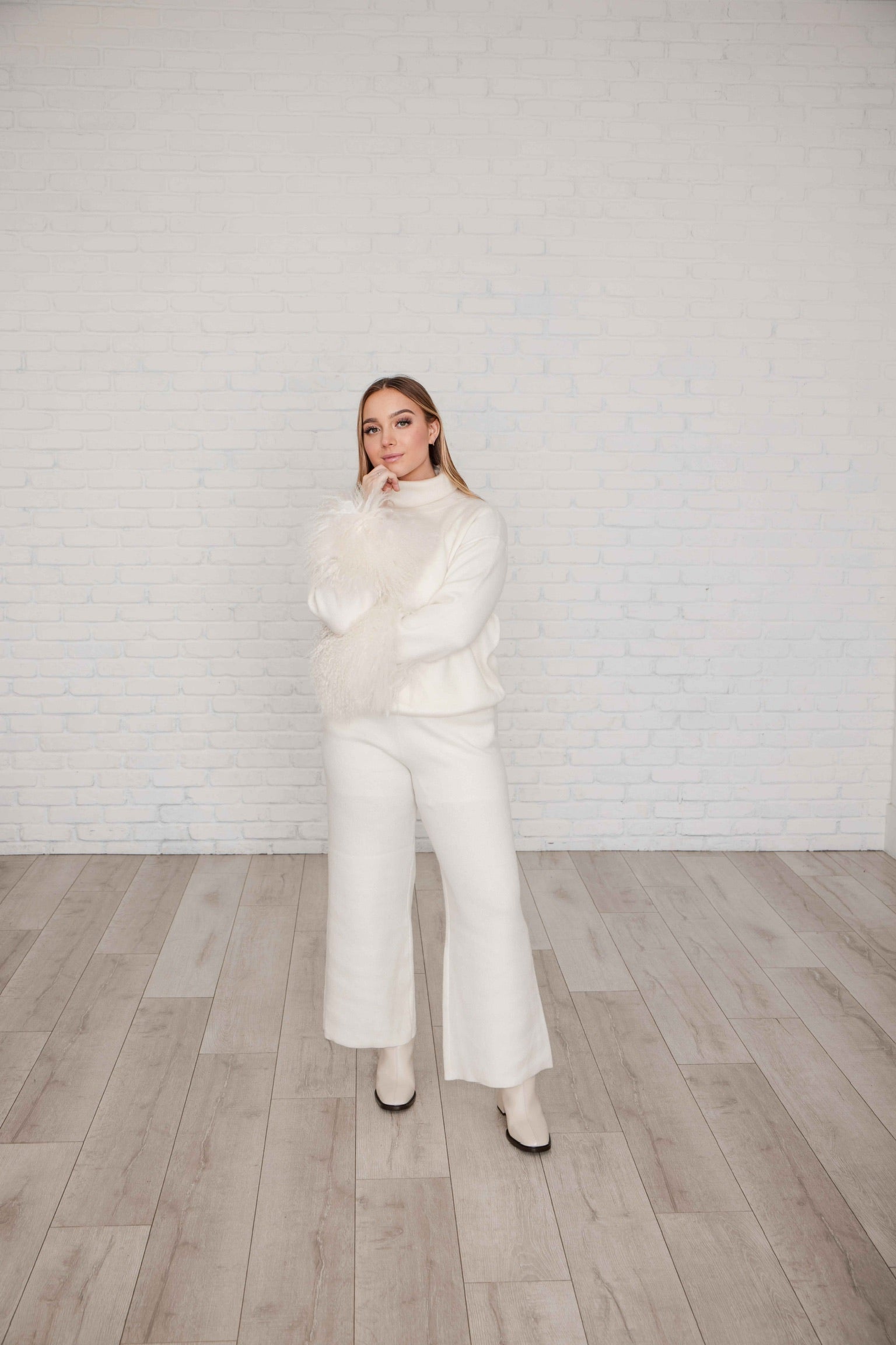 Deidre Lounge Suit with Fur Cuffs