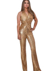 Donatella Gold Sequence Jumpsuit