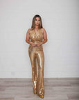 Donatella Gold Sequence Jumpsuit
