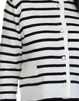 Danielle Black and White Cardigan with Gold Buttons