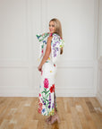 Delilah White One Shoulder Floral Maxi Gown