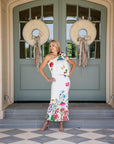 Delilah White One Shoulder Floral Maxi Gown
