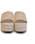 Emi Beige Platform Grass Beach Sandal