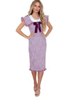 Dorrit Purple Tweed Midi Dress