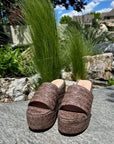 Emi Brown Platform Grass Beach Sandal