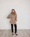 Daphne Taupe wool/cashmere Fur trimmed Coat