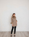Daphne Taupe wool/cashmere Fur trimmed Coat