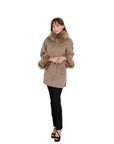 Daphne Taupe wool/cashmere Fur trimmed Coat