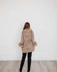 Daphne Taupe wool/cashmere Fur trimmed Coat