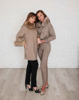 Daphne Taupe wool/cashmere Fur trimmed Coat