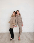 Daphne Taupe wool/cashmere Fur trimmed Coat
