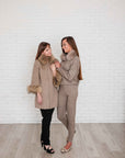 Daphne Taupe wool/cashmere Fur trimmed Coat